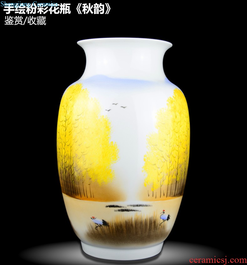 Jingdezhen ceramics vases, contemporary and contracted white paper down the small pure and fresh and small living room table furnishing articles ornaments