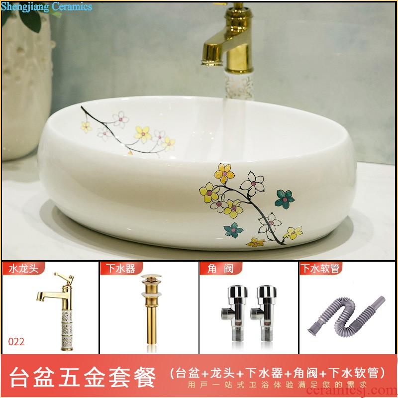 M beauty ceramic toilet stage basin sink lavatory basin that wash a face Fangyuan yellow color glaze