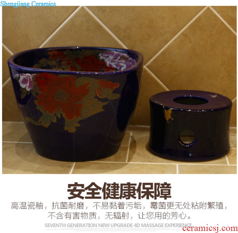 Koh larn, qi ceramic sanitary ware of toilet stage basin sink toilet lavatory basin hand-painted plum blossom