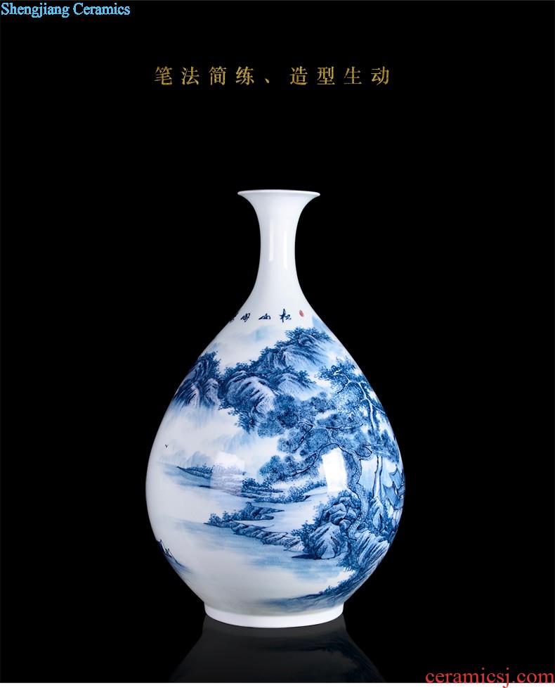 D2 jingdezhen ceramics binaural high landing big vase furnishing articles flower arranging archaize sitting room decoration home decoration