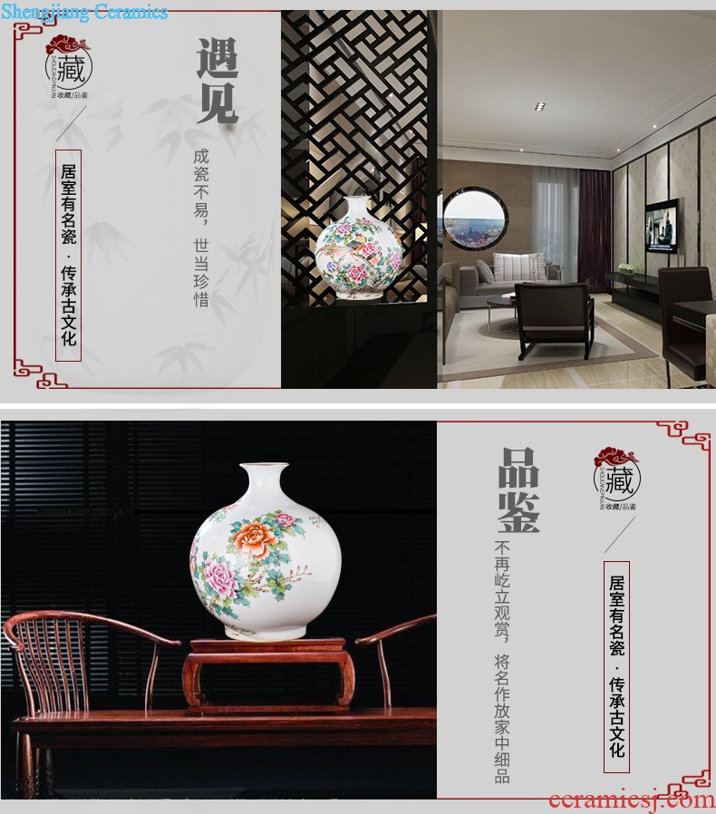 Famous master of jingdezhen ceramics hand-painted vases sitting room adornment is placed Chinese landscape painting porch decoration