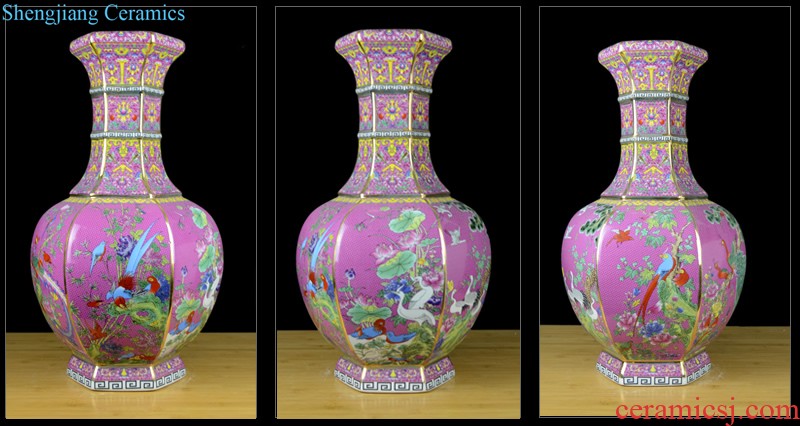 Jingdezhen chinaware paint colored enamel vase sitting room of Chinese style restoring ancient ways porch large home furnishing articles