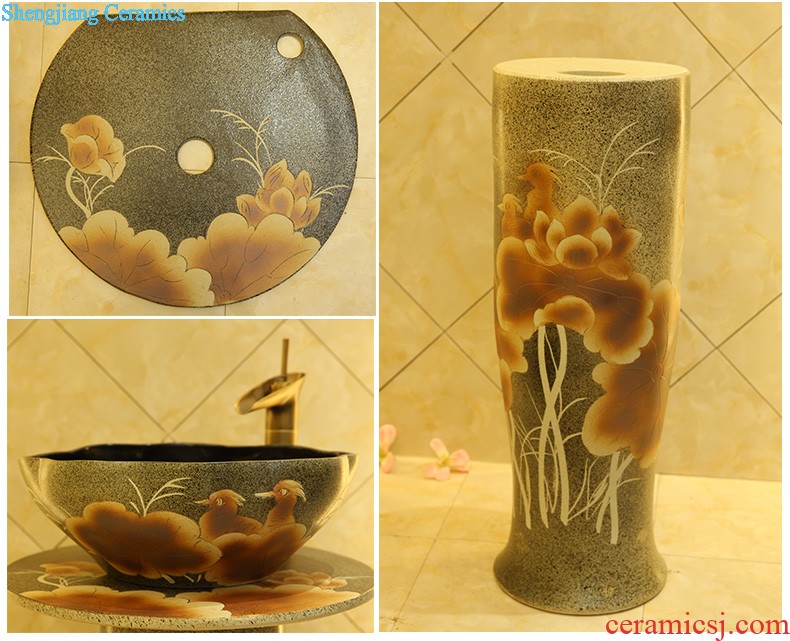 Koh larn, qi of jingdezhen ceramic art basin mop mop pool glaze ChiFangYuan mop pool fire lotus 35 cm diameter