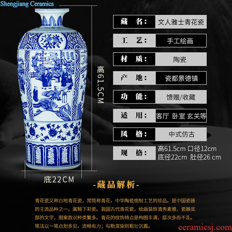 Jingdezhen ceramics famous hand-painted vases, flower arranging furnishing articles success archaize rich ancient frame sitting room adornment