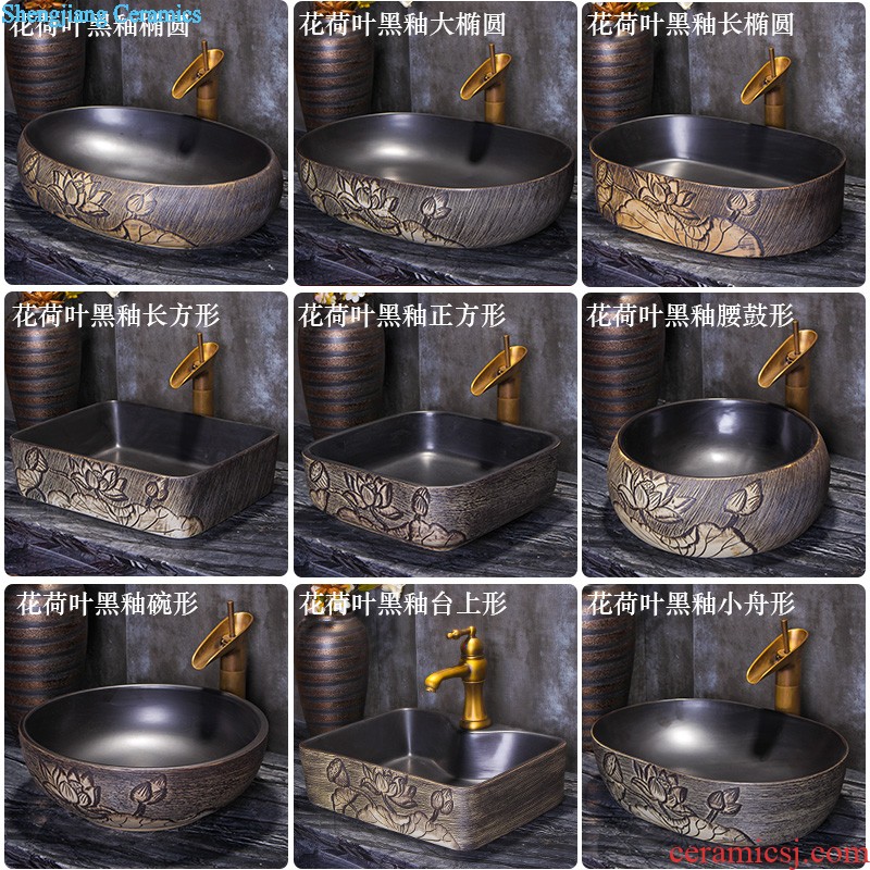 Koh larn tile neat package mail archaize of jingdezhen ceramic art basin of the basin that wash a face lavatory basin A067 on stage