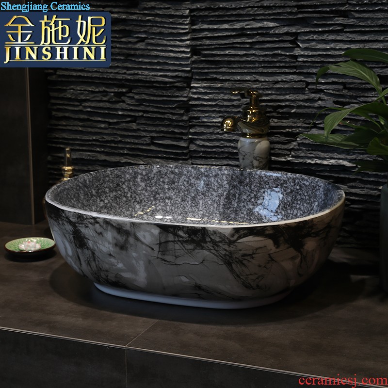 Basin of northern Europe on rural contracted large art ceramic oval sink on the sink