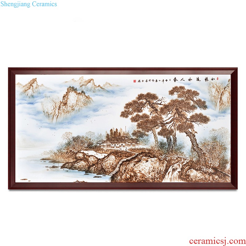 Jingdezhen blue and white porcelain plate painting landscape four screen hand-painted ceramics from the sitting room adornment home furnishing articles collection