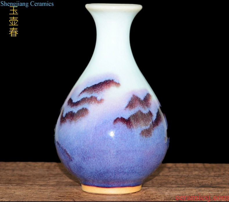 Jingdezhen ceramics Straight tall vases, contracted Sitting room ground dried flowers flower arrangement home decoration furnishing articles