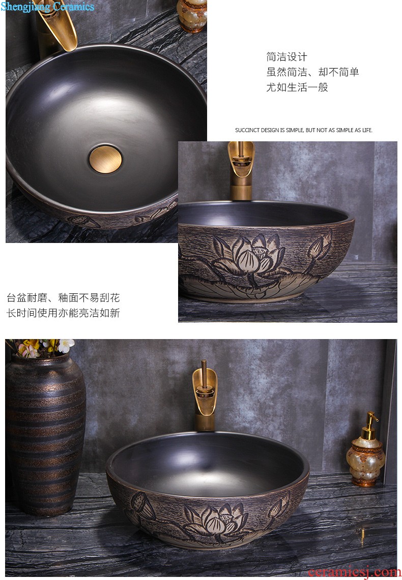 Koh larn tile neat package mail archaize of jingdezhen ceramic art basin of the basin that wash a face lavatory basin A067 on stage