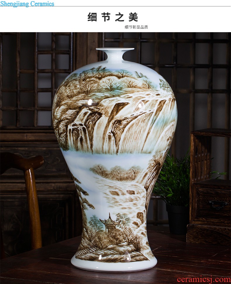 Jingdezhen ceramics by hand carved poems of large vases, decorative household items furnishing articles opening gifts yz1