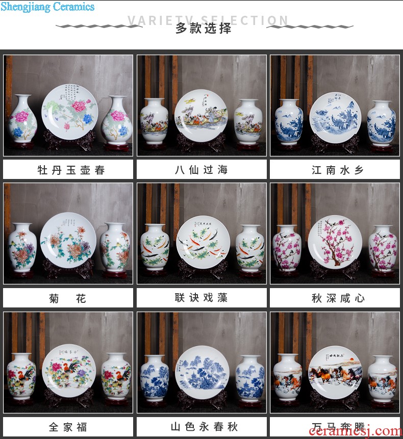 Jingdezhen ceramics China red crystal glaze of large vases, modern living room home decoration handicraft furnishing articles