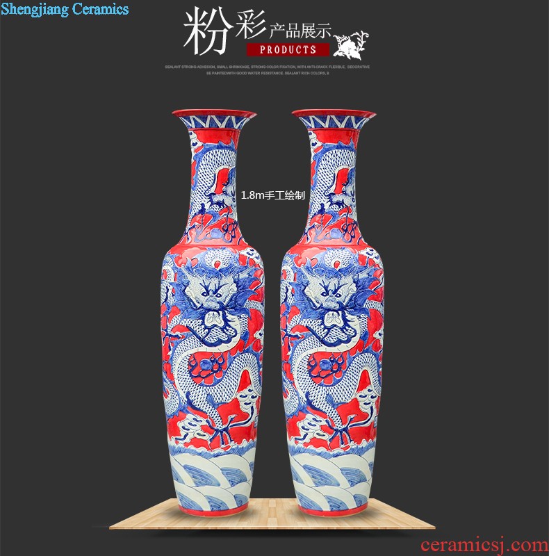 Jingdezhen ceramics of large vases, antique hand-painted fangming character home sitting room adornment is placed