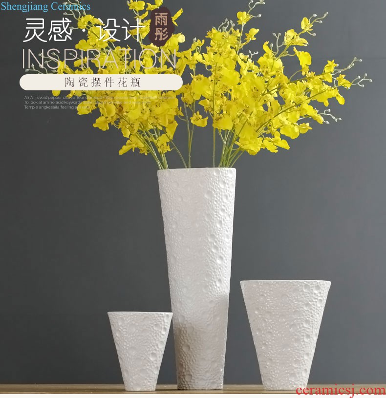 Jingdezhen ceramic vases, furnishing articles decorations flower arrangement is embossed white contracted and contemporary adornment square tank furnishing articles