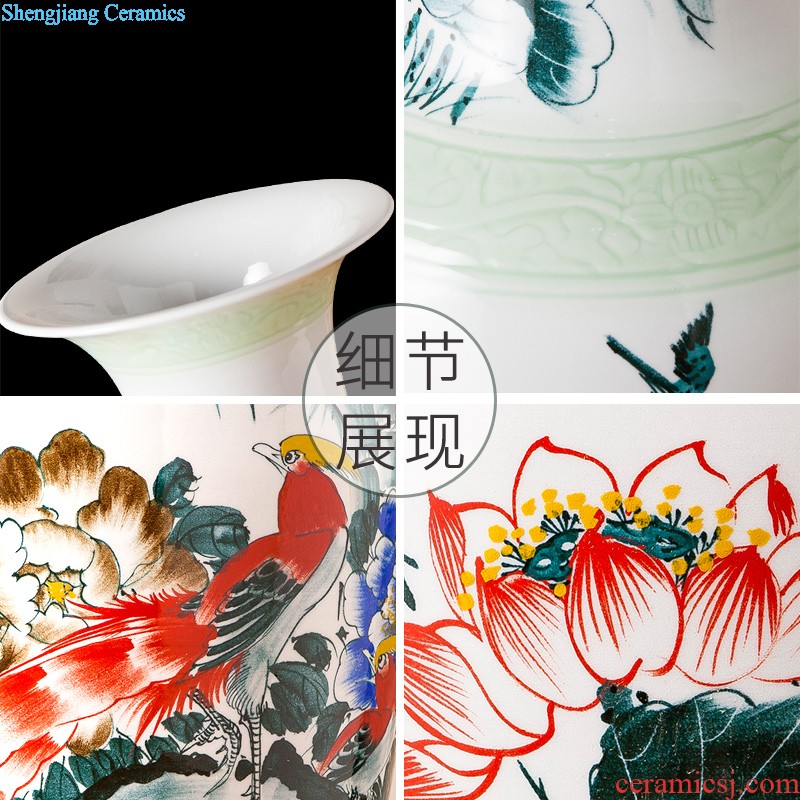 Jingdezhen ceramics ears vases, flower arranging archaize sitting room porch decoration of Chinese style household furnishing articles of blue and white porcelain