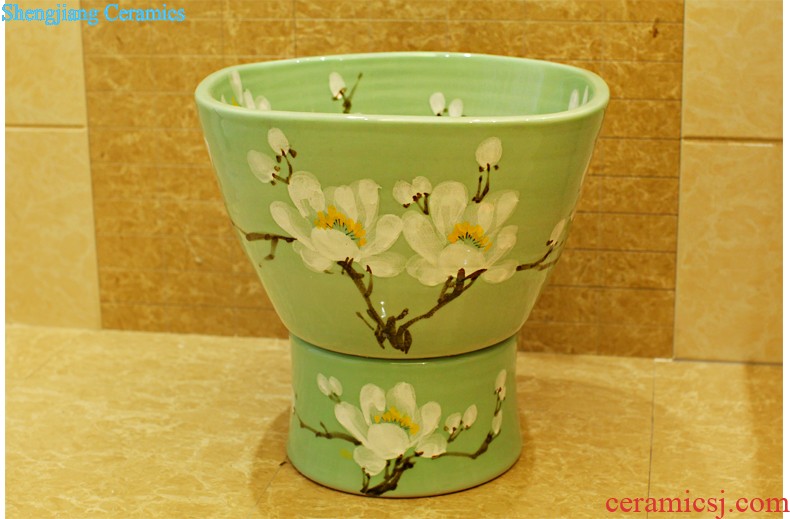 Koh larn, qi Increase the square on the art of jingdezhen ceramic bowl lavatory sink basin Platinum peony