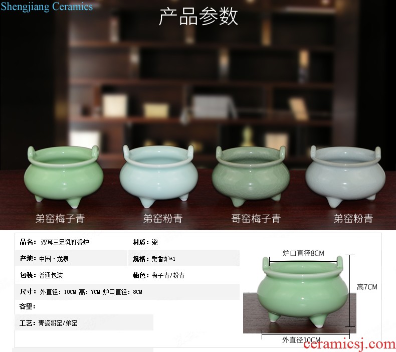 Jingdezhen ceramic smoked incense burner aromatherapy furnace large ancient longquan celadon tower joss stick for the Buddha temple supplies