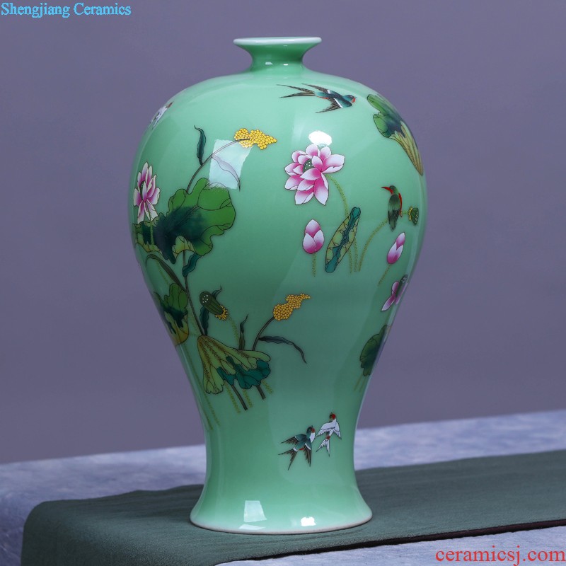 Jingdezhen ceramics vase Wang Yunxi hand painted blue and white porcelain example of nostalgia Contemporary sitting room handicraft furnishing articles