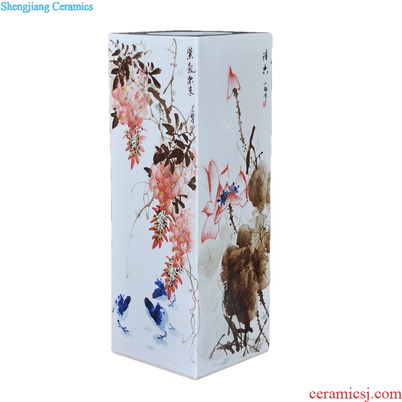 Jingdezhen ceramics vase hand-painted powder enamel New Chinese style living room TV cabinet furnishing articles household decoration