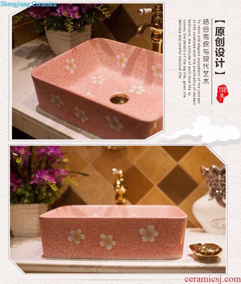 M the basin ceramic toilet lavabo that defend bath lavatory art on stage Hand-painted gold flower