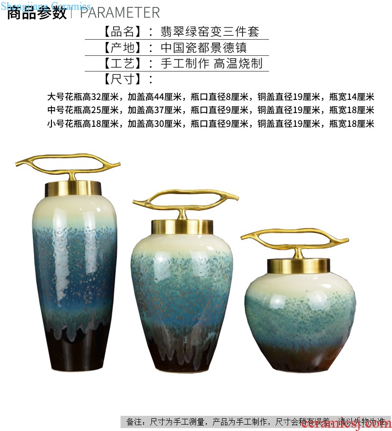 Jingdezhen ceramics kiln creative vase furnishing articles jun porcelain antique open piece of living room furniture decoration decoration