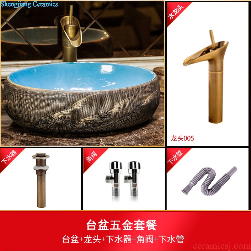 Koh larn, qi mop pool ceramic mop pool two-piece toilet basin of mop pool size 35 cm crack of flowers and birds