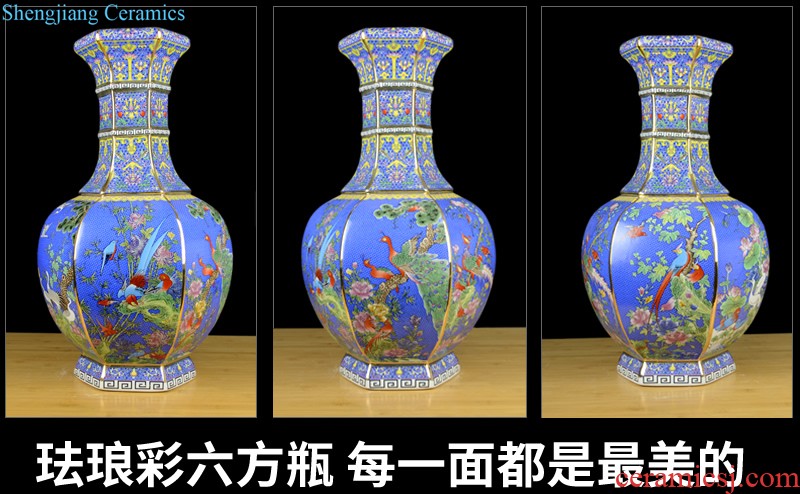 Jingdezhen chinaware paint colored enamel vase sitting room of Chinese style restoring ancient ways porch large home furnishing articles