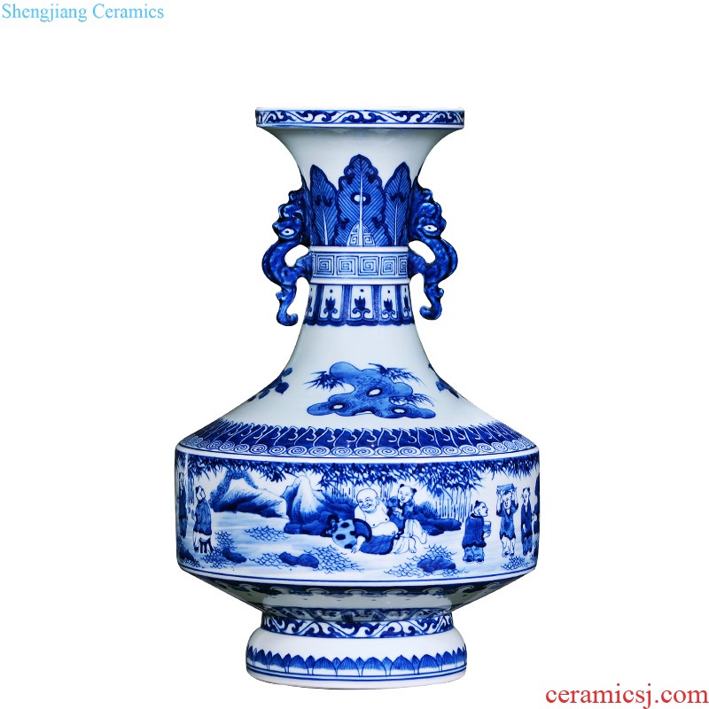 Jingdezhen ceramics general furnishing articles hand-painted storage tank of blue and white porcelain jar of home decoration porcelain jar tea pot