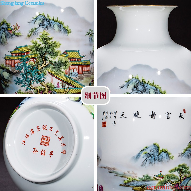 Jingdezhen ceramics vase landscape painting of flowers and flower arrangement sitting room place mesa home TV ark adornment ornament