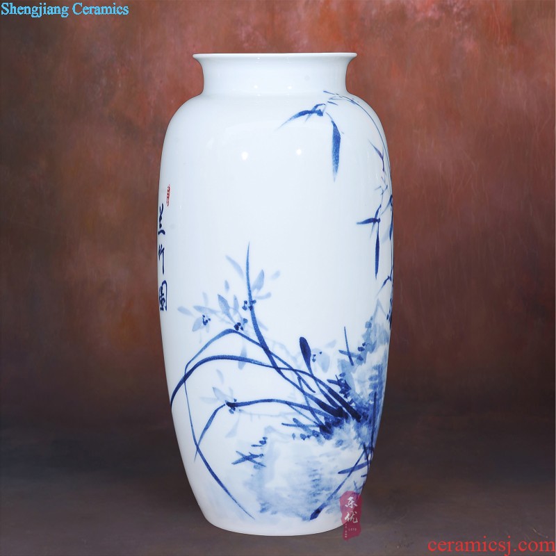 Jingdezhen ceramic hand-painted vases furnishing articles sitting room flower arrangement New Chinese style household act the role ofing is tasted porch TV ark decoration