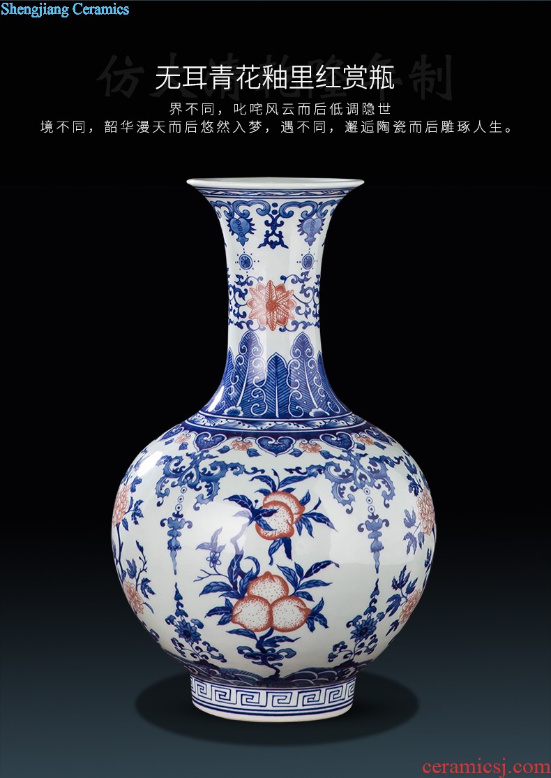 Famous master of jingdezhen ceramics hand-painted vases, flower arranging is lotus rhyme Chinese style household adornment furnishing articles