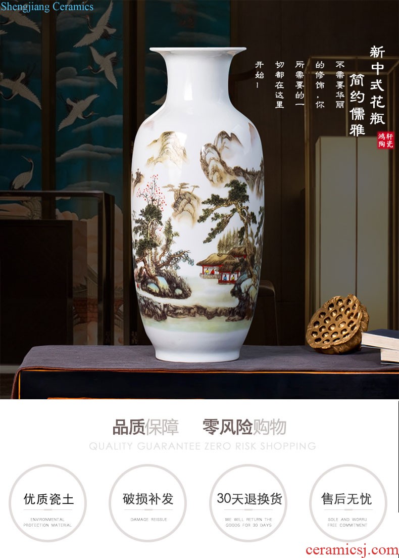 Jingdezhen ceramics glaze knife clay color hand-painted vases, flower arrangement sitting room place under contemporary and contracted household adornment