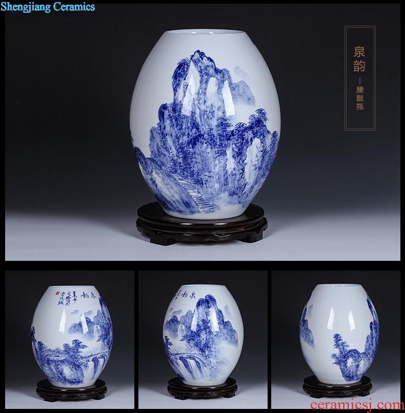 Jingdezhen ceramics Shadow blue variable color glaze vase flowers Fashion contracted home sitting room adornment is placed