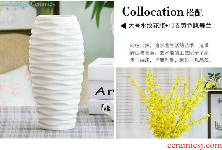 Jingdezhen ceramic creative contracted sitting room white vase dry flower flower art TV cabinet table decorations furnishing articles