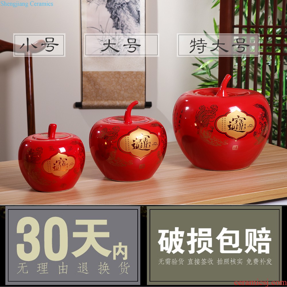 Jingdezhen ceramics China red longfeng f egg vase furnishing articles sitting room put vase modern home decoration