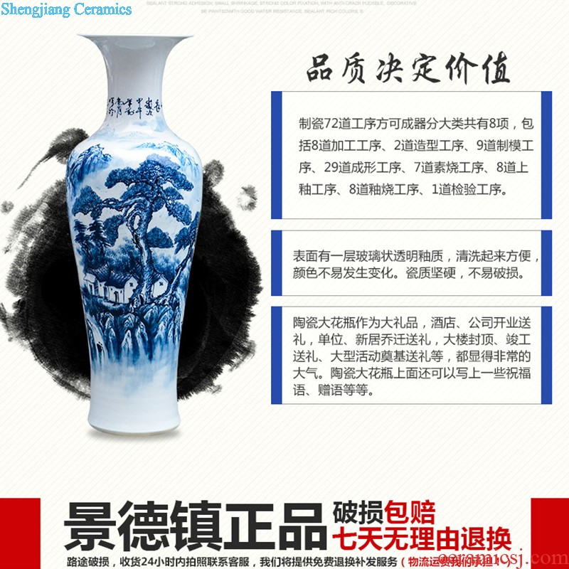 Hand-painted fruits of large vase blue and white porcelain of jingdezhen ceramics living room TV ark adornment furnishing articles