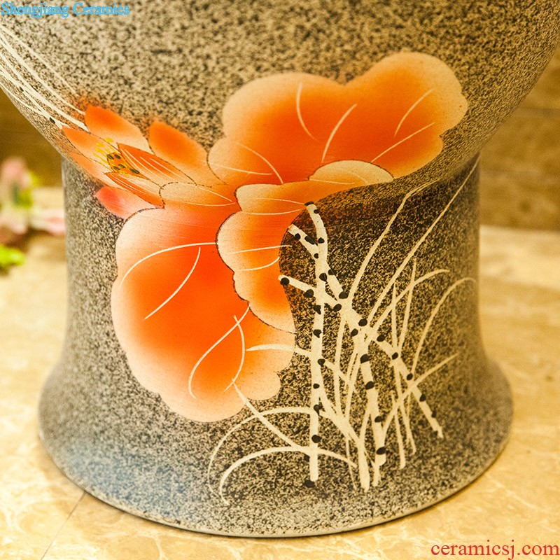 Koh larn, qi ceramic art basin mop mop pool ChiFangYuan one-piece mop pool diameter 40 cm lotus