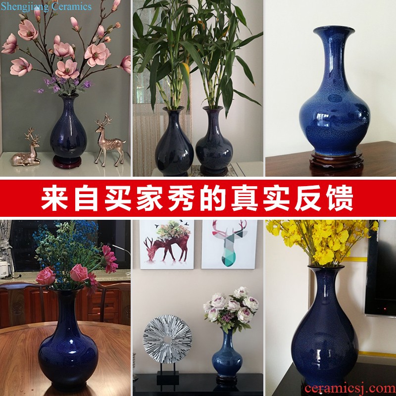 Jingdezhen ceramic vase furnishing articles flower arranging Chinese contemporary and contracted creative home sitting room adornment dried flower porcelain