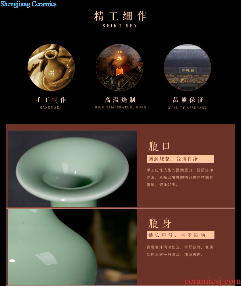 Jingdezhen chinaware lotus pomegranate vases, flower arrangement, zen new Chinese style household adornment rich ancient frame furnishing articles