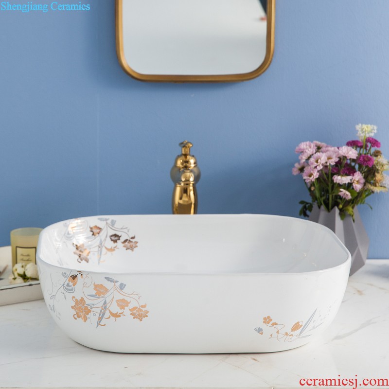 Koh larn, qi ceramic art basin mop mop pool ChiFangYuan one-piece mop pool diameter of 30 cm, lotus