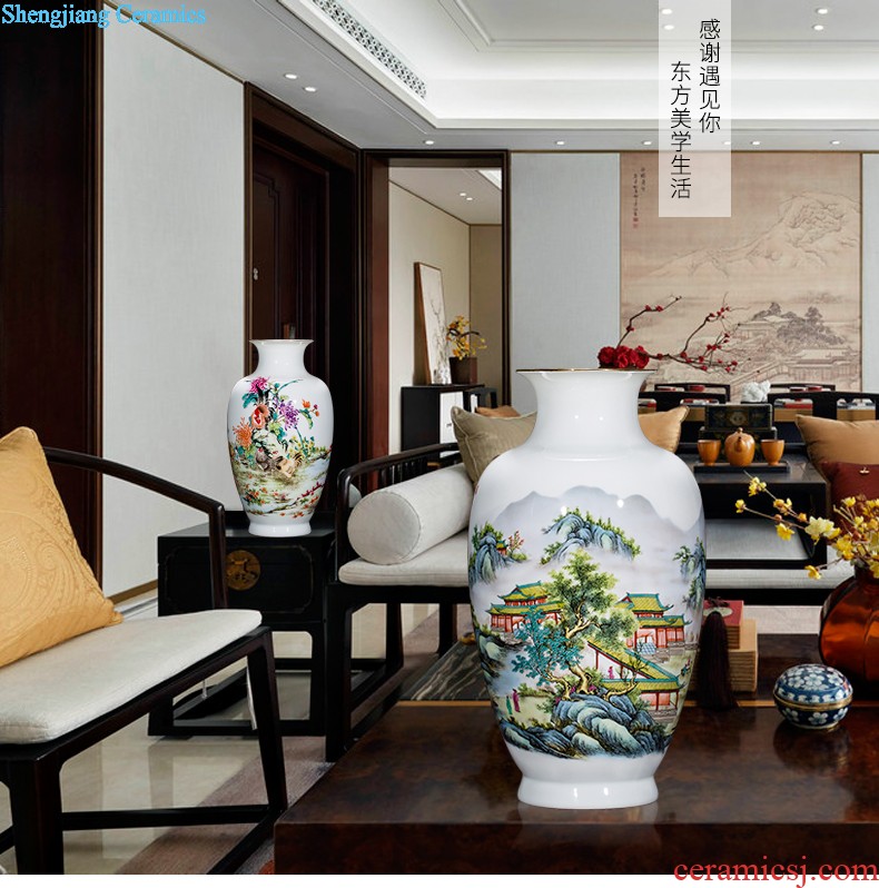 Jingdezhen ceramics vase landscape painting of flowers and flower arrangement sitting room place mesa home TV ark adornment ornament