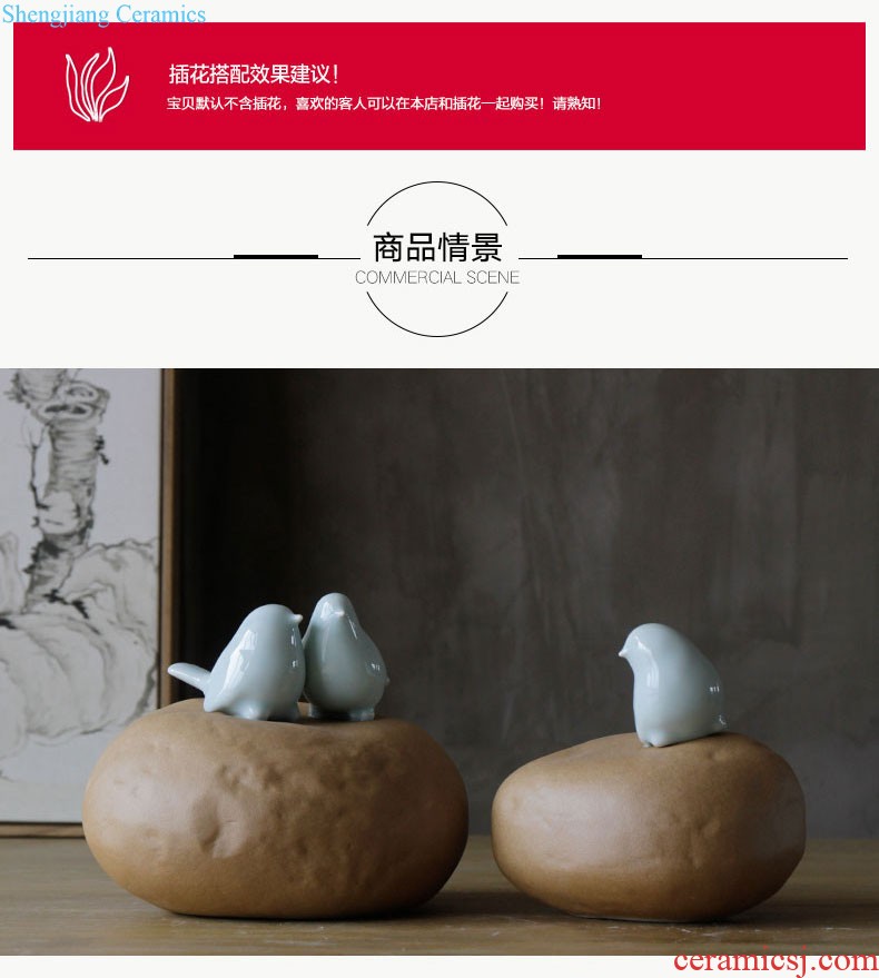 Rain tong home | jingdezhen ceramics European coloured drawing or pattern Single ear receptacle furnishing articles Decoration porcelain vase the living room