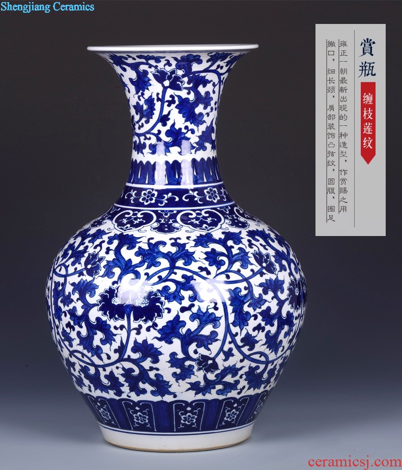 Jingdezhen ceramics furnishing articles TV ark blue and white porcelain vase and the new Chinese style household flower arrangement sitting room adornment