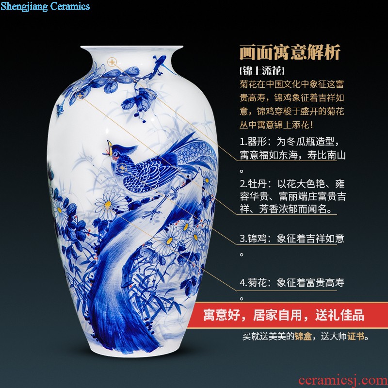 Jingdezhen ceramics hand-painted the ancient philosophers figure sitting room of large vase decoration as furnishing articles Z058 wedding gift