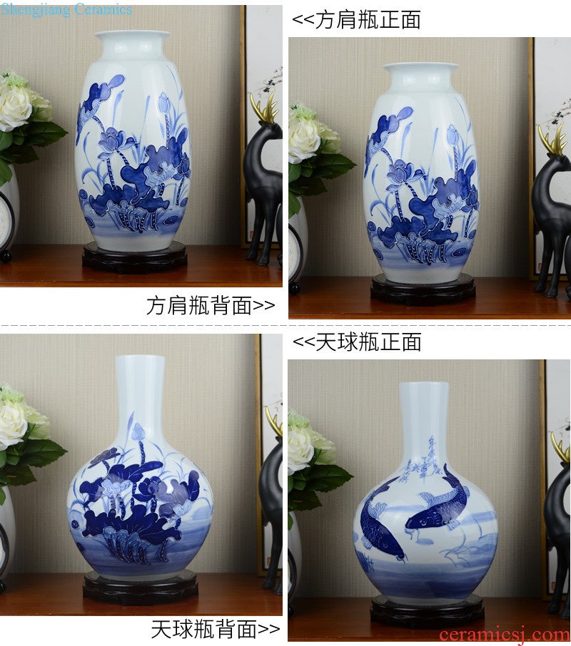 Jingdezhen ceramics fashion creative blue and white porcelain vase Color glaze porcelain child sitting room household decoration