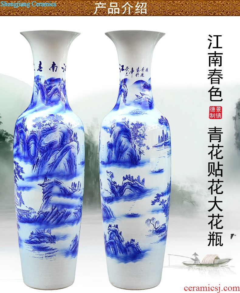 Jingdezhen ceramic hand-painted hand-carved peony vases of dry flower arranging home sitting room porch decoration furnishing articles