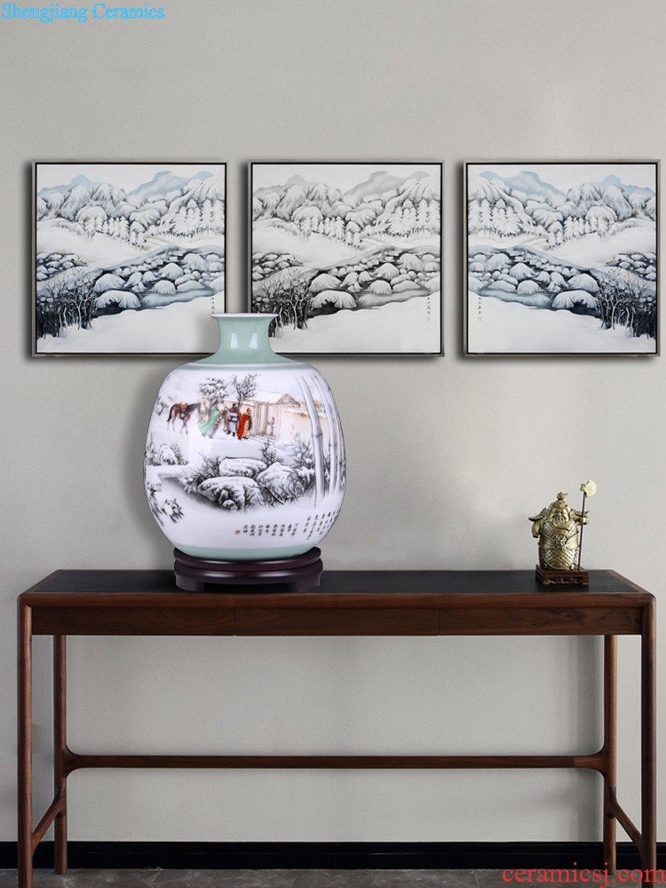 Jingdezhen ceramics by hand draw pastel boy sitting room place vases, flower arranging new Chinese style household arts and crafts