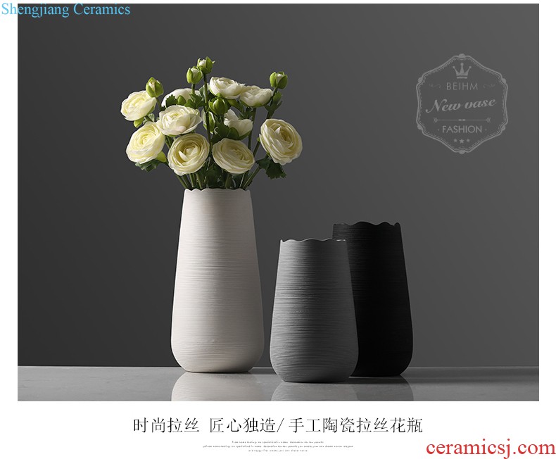 Vase furnishing articles flower arranging contracted sitting room small and pure and fresh household ceramic vase desktop Nordic flower vase decoration