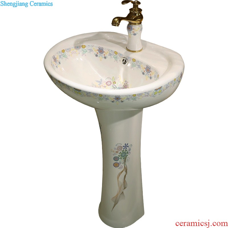 Gold cellnique Jingdezhen ceramic basin art basin stage basin sink sink basin small size