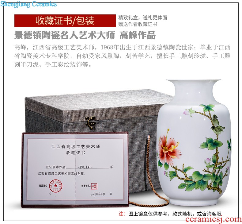 Cb72 jingdezhen ceramics vase furnishing articles mountains xiuse three-piece home sitting room adornment handicraft arranging flowers