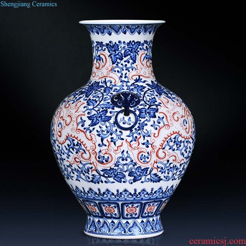 Jingdezhen ceramics by hand antique vases, flower arranging furnishing articles of Chinese style restoring ancient ways is the sitting room TV ark home decoration